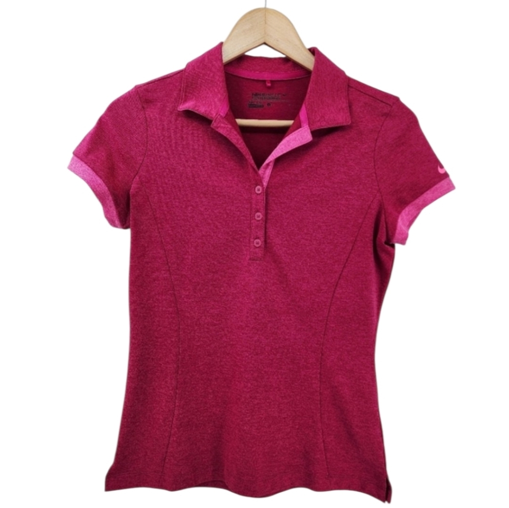 Nike Golf Tour Performance Dri-fit Berry Short Sleeve Polo Shirt Women's Small